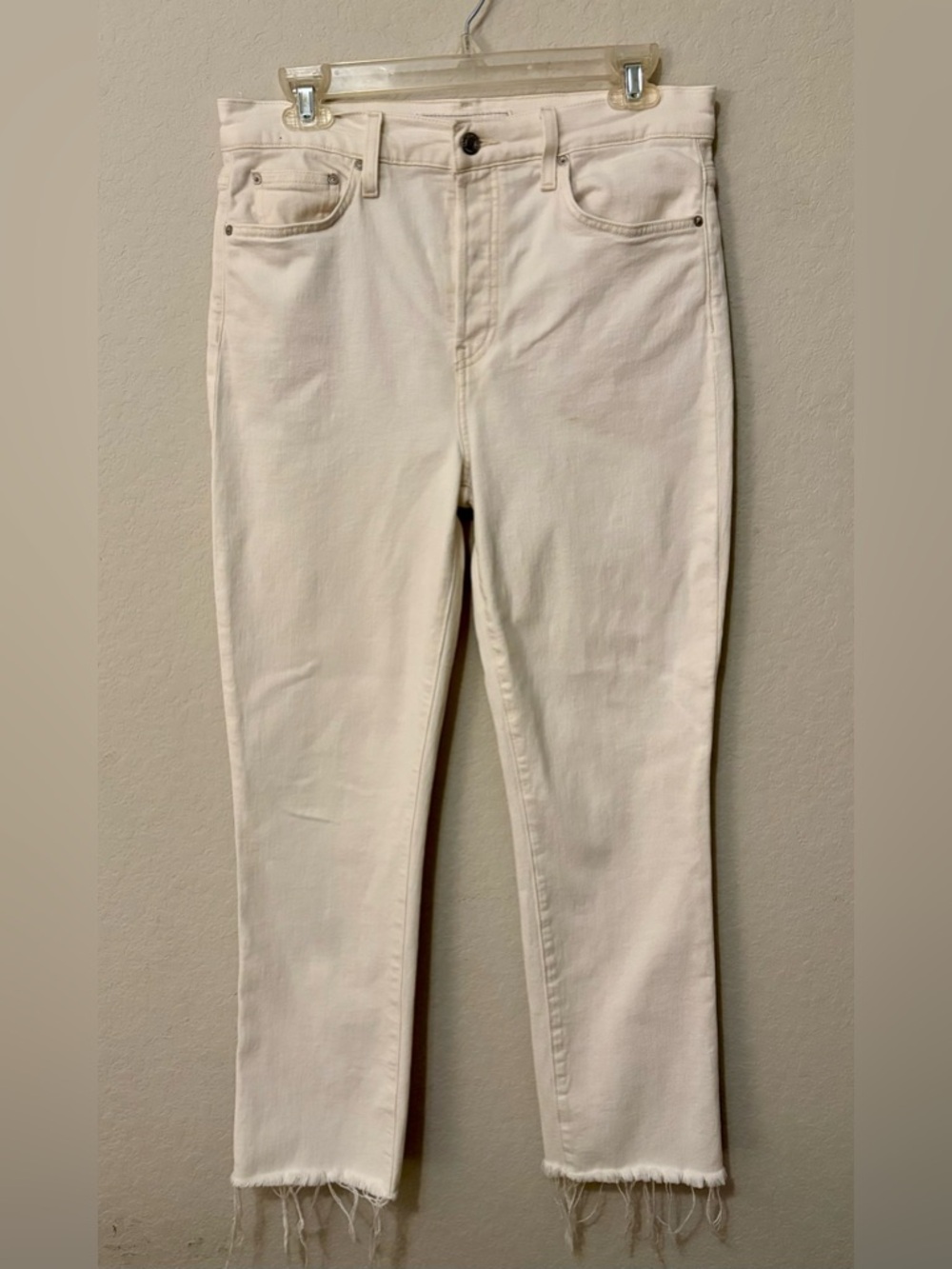 Frank And Eileen Cork High Rise Raw Hem Straight Leg Women’s White Jeans SZ 30